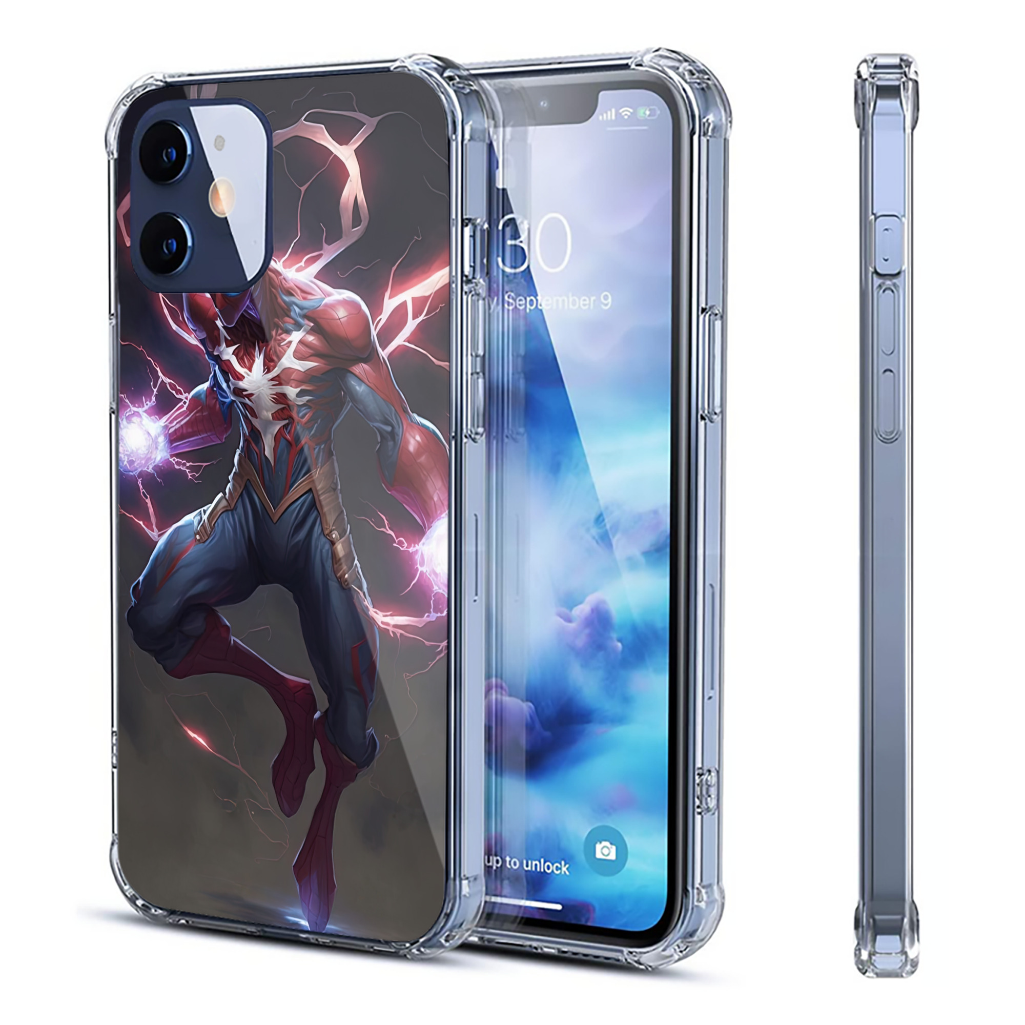 （画像用） Spider Man スパイダーマン 【iPhone 12シリーズ対応】透明スマホケース（クリアソフトケース）